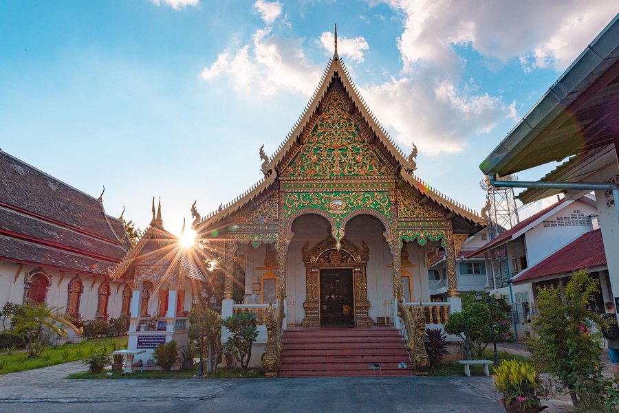 Ornate Buddhist temple in Chiang Mai, northern Thailand