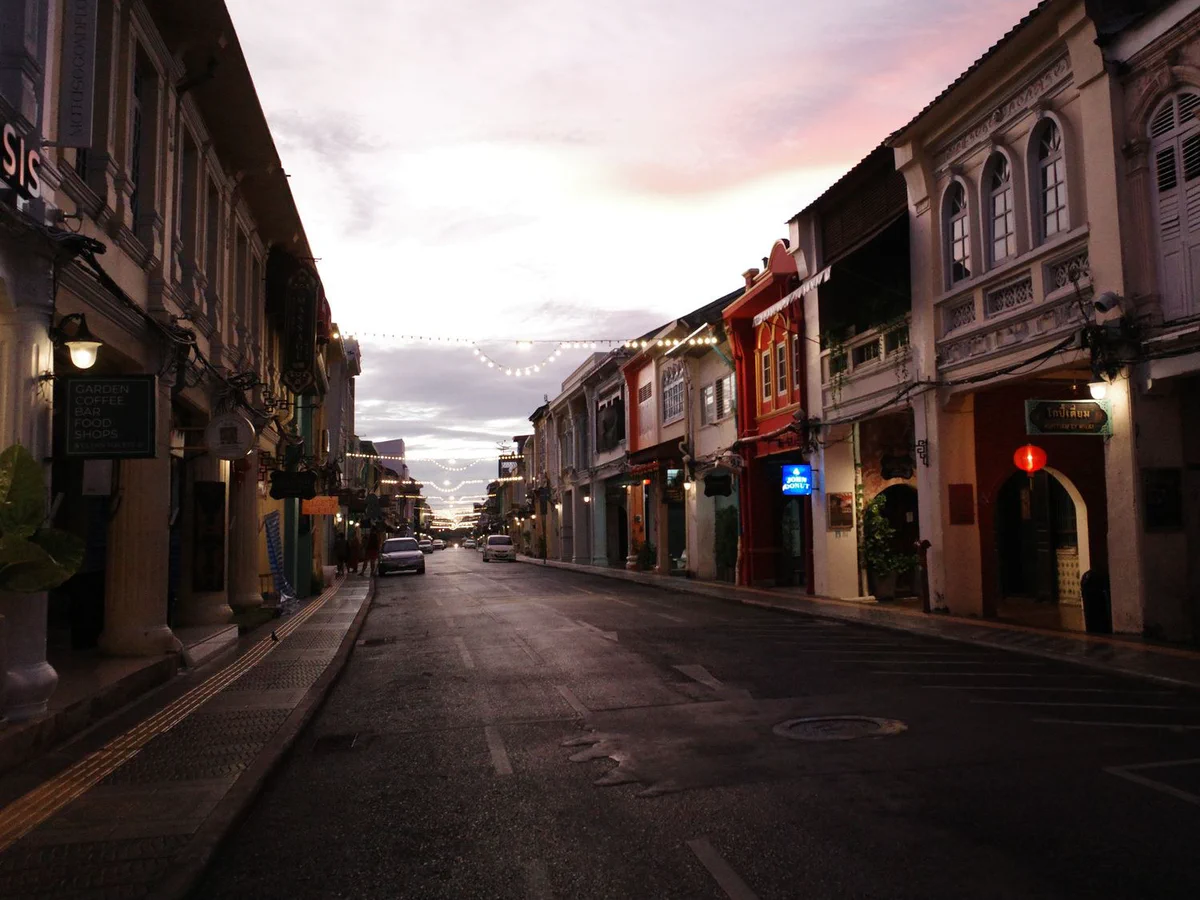 Colorful Sino-Portuguese buildings in Phuket Old Town